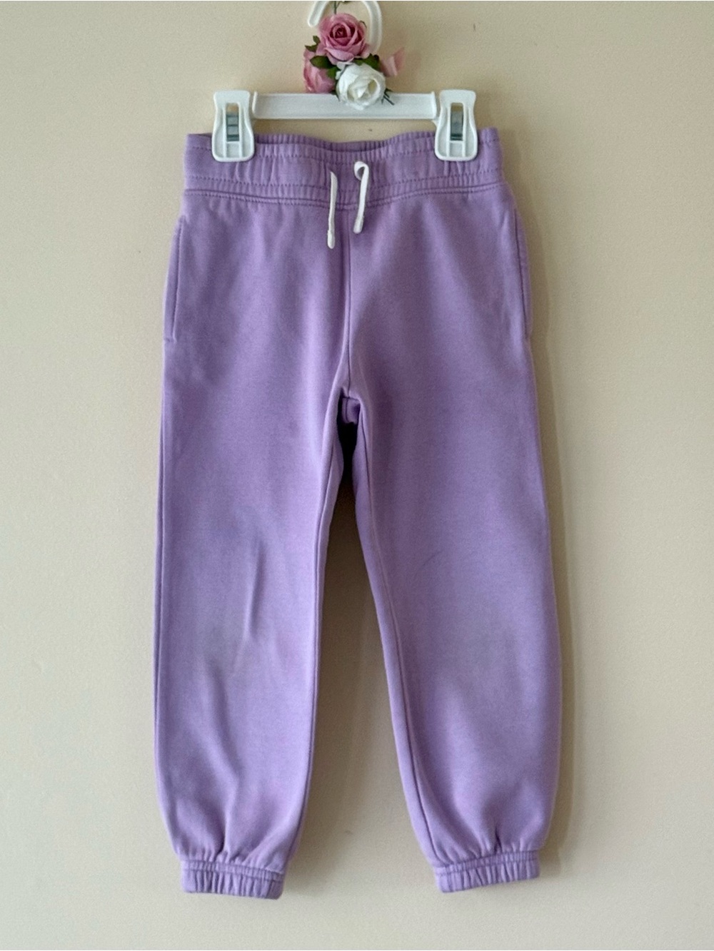 Primark/Old Navy Lilac Leopard Print Sweatshirt & Sweatpants Set, Size 4 - Picture 4 of 9